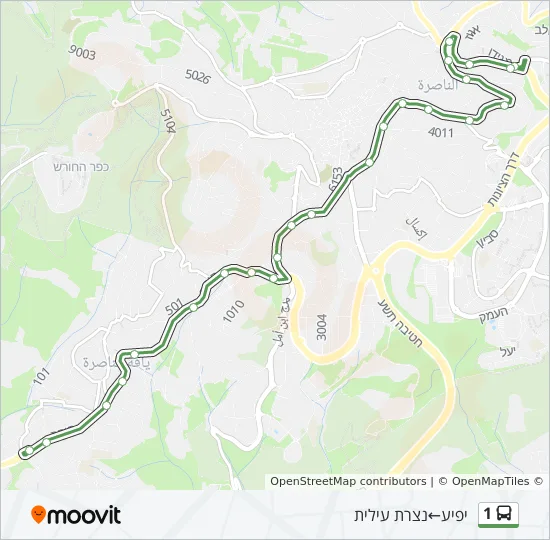 1 Bus Line Map