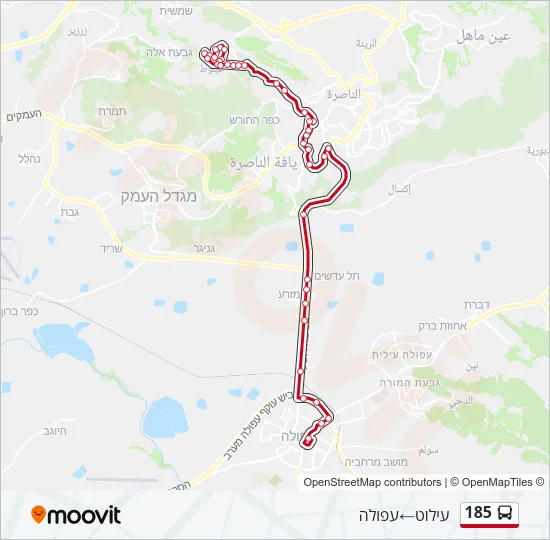 185 Bus Line Map