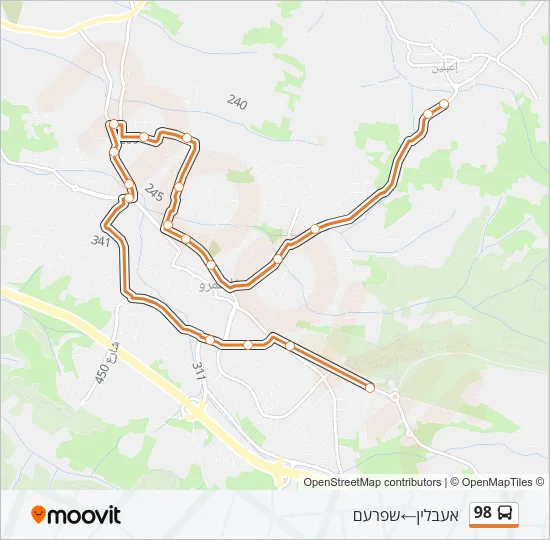 98 Bus Line Map