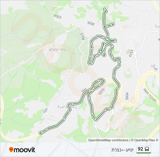 92 Bus Line Map