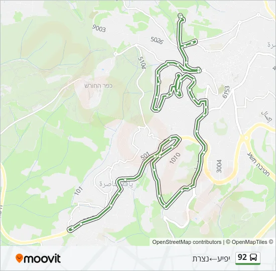 92 Bus Line Map