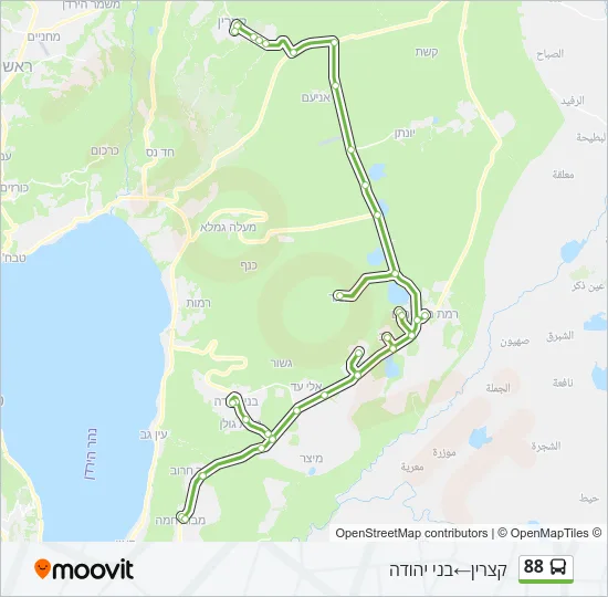 88 אוטובוס Line Map