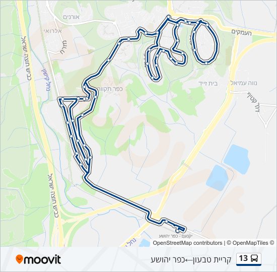 13 bus Line Map