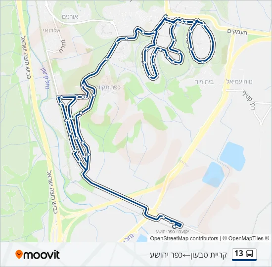 13 Bus Line Map