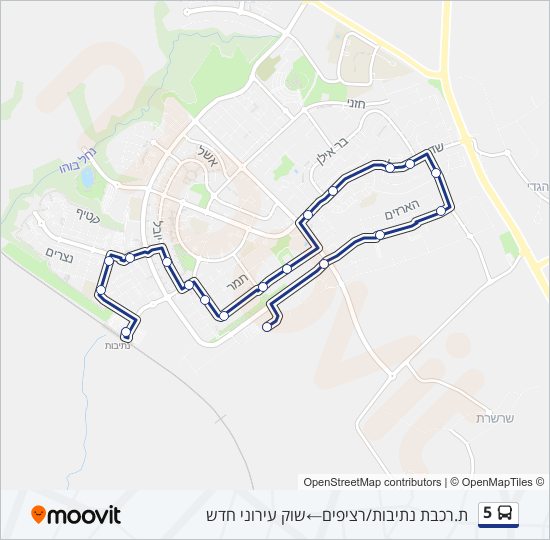 מפת המסלול של קו  5