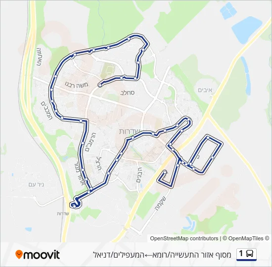 Автобус 1: карта маршрута