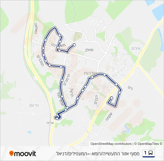 1 Bus Line Map