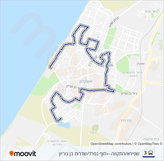 מפת המסלול של קו  3