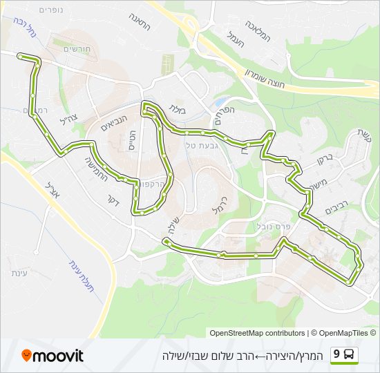 9 Bus Line Map