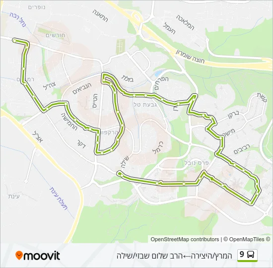 Автобус 9: карта маршрута