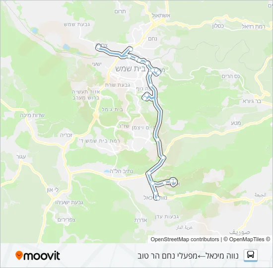 Автобус 34 - בהזמנה מראש: карта маршрута