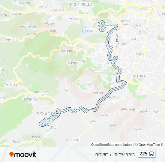 225 Bus Line Map