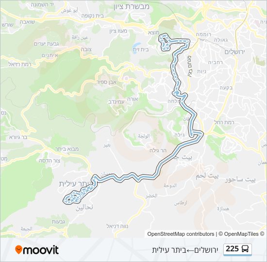 225 bus Line Map