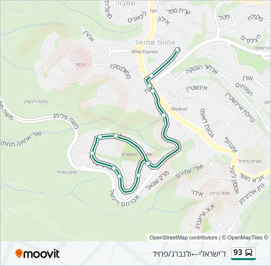 93 Bus Line Map