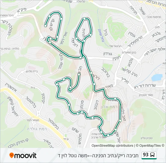 93 Bus Line Map