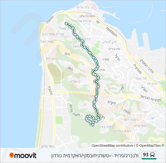 Автобус 93: карта маршрута