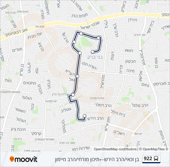 Автобус 922: карта маршрута