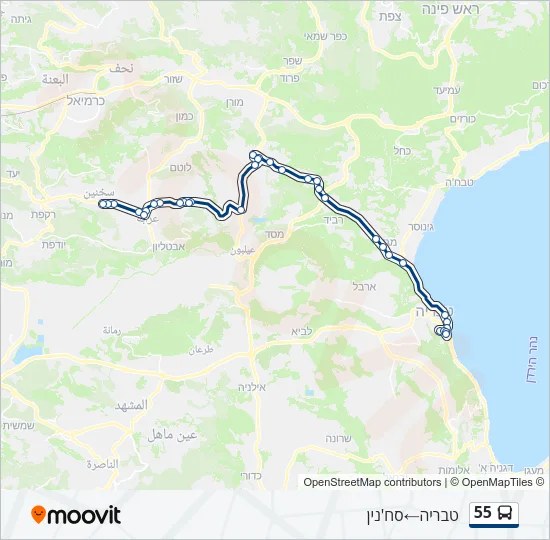 55 Bus Line Map