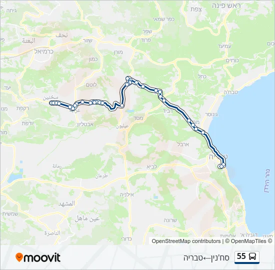 55 Bus Line Map