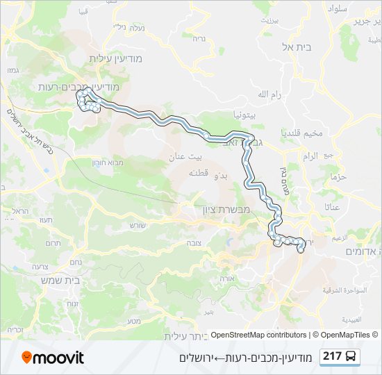 217 bus Line Map