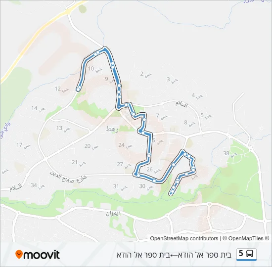5 Bus Line Map