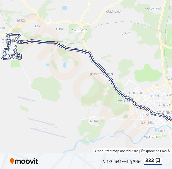 מפת המסלול של קו  333