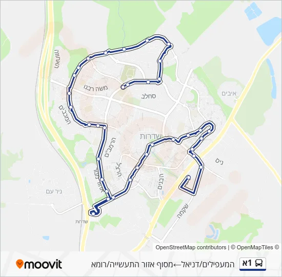 1א Bus Line Map