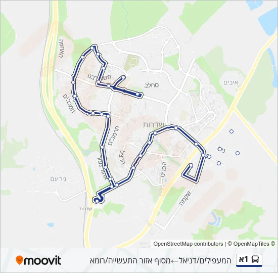1א Bus Line Map
