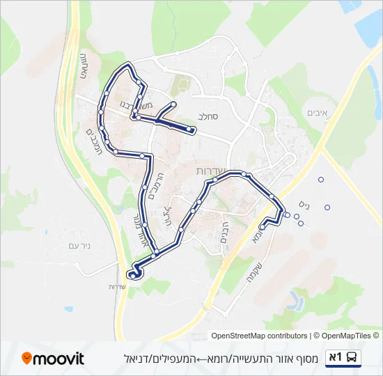 1א Bus Line Map
