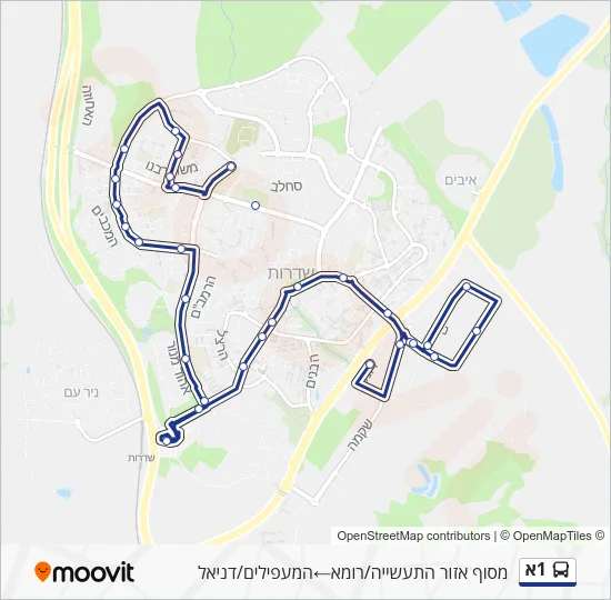 1א Bus Line Map
