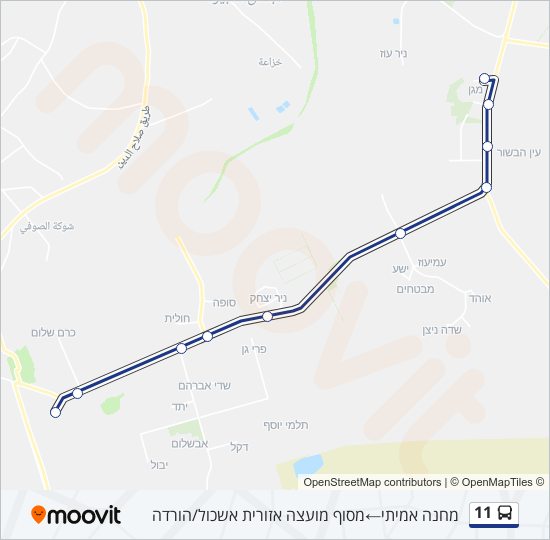 11 bus Line Map