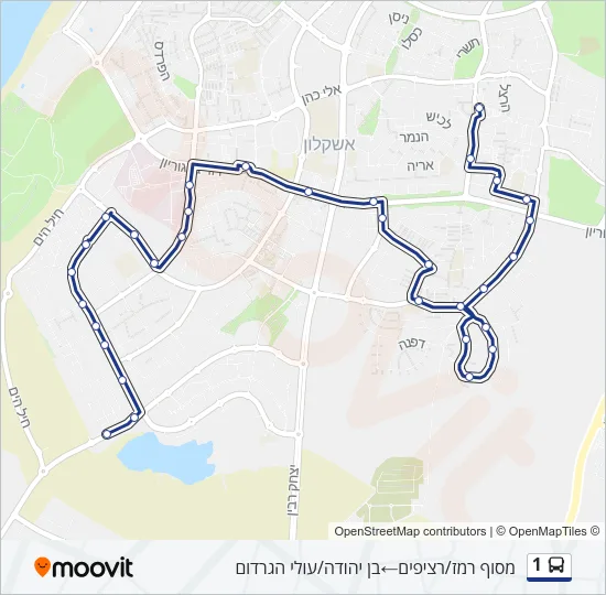 Автобус 1: карта маршрута
