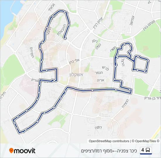 מפת המסלול של קו  4