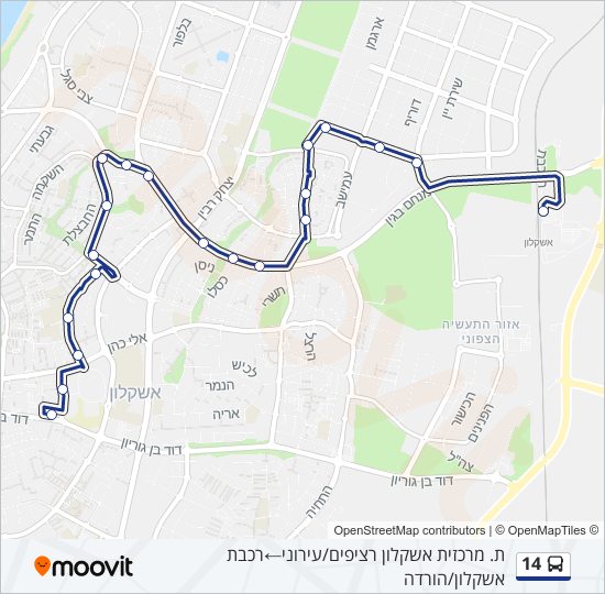 מפת המסלול של קו  14