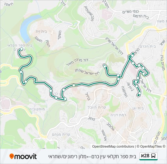 28א Bus Line Map