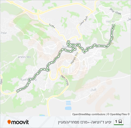 1 Bus Line Map