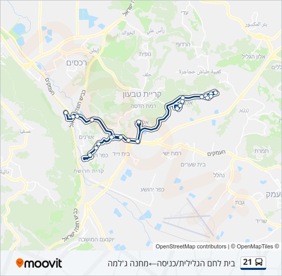 21 bus Line Map