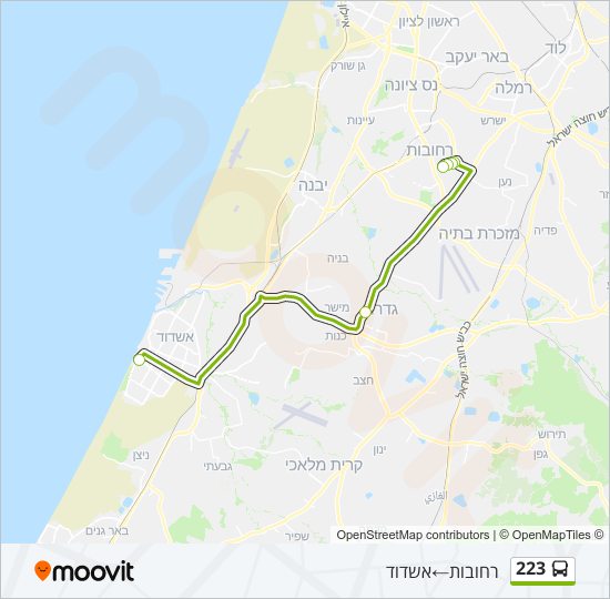 מפת המסלול של קו  223