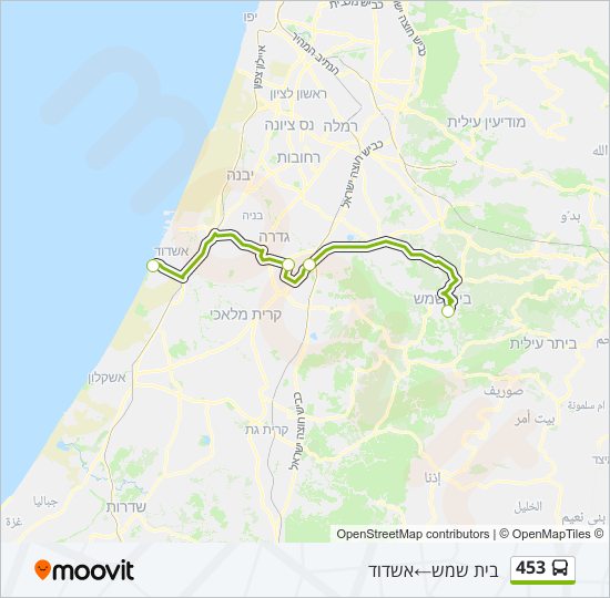 מפת המסלול של קו  453