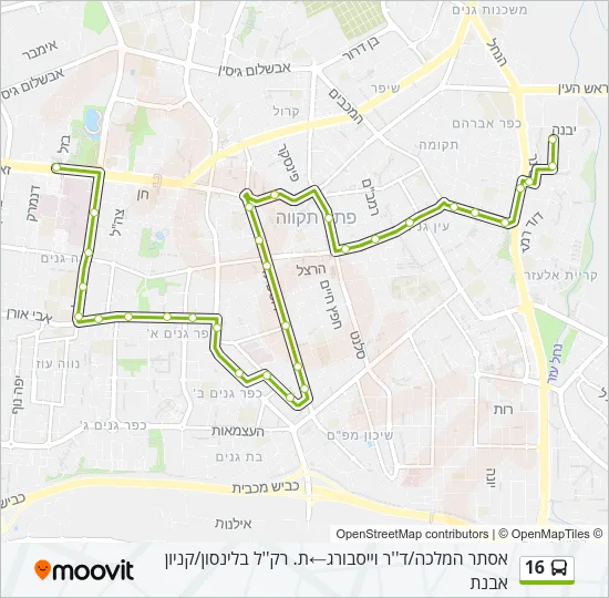 16 Bus Line Map