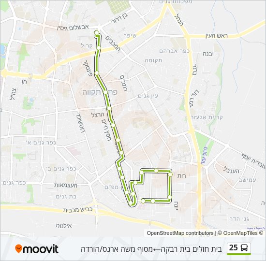 25 Bus Line Map