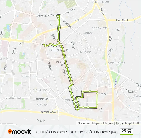 25 Bus Line Map
