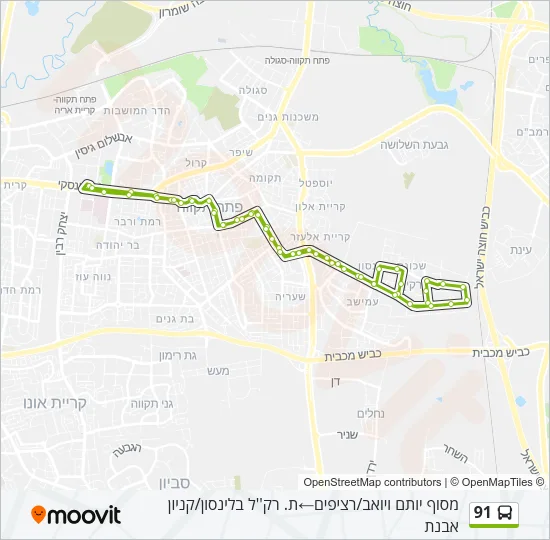 91 Bus Line Map