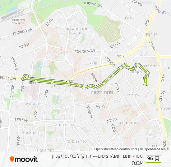 96 Bus Line Map