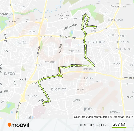 287 Bus Line Map