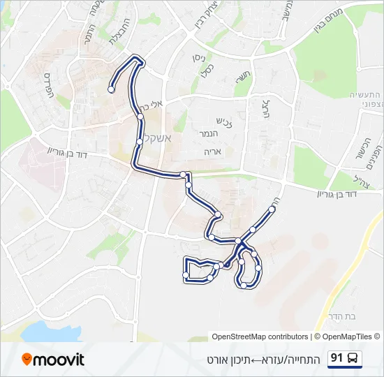 91 Bus Line Map