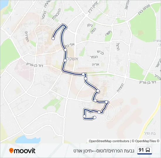 91 Bus Line Map