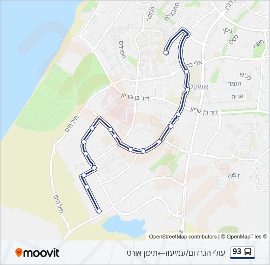 93 Bus Line Map
