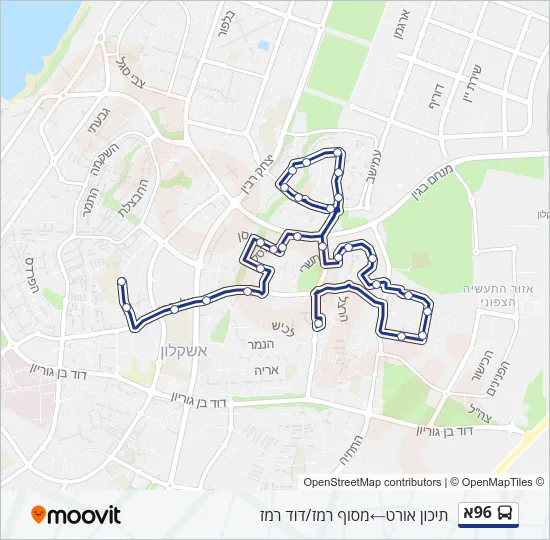 96א Bus Line Map