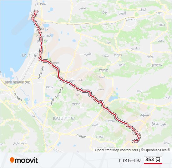 353 bus Line Map